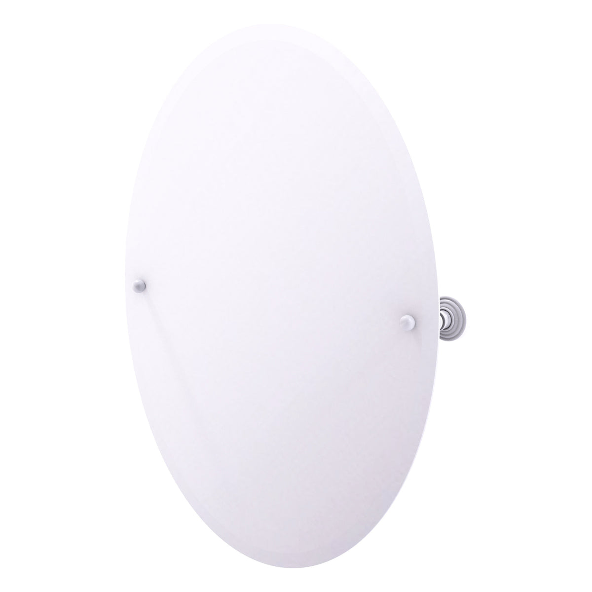 Allied Brass WP-91-WHM Waverly Place Matte White Frameless Oval Tilt Wall Mirror