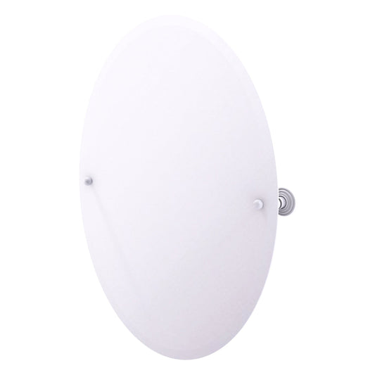 Allied Brass WP-91-WHM Waverly Place Matte White Frameless Oval Tilt Wall Mirror