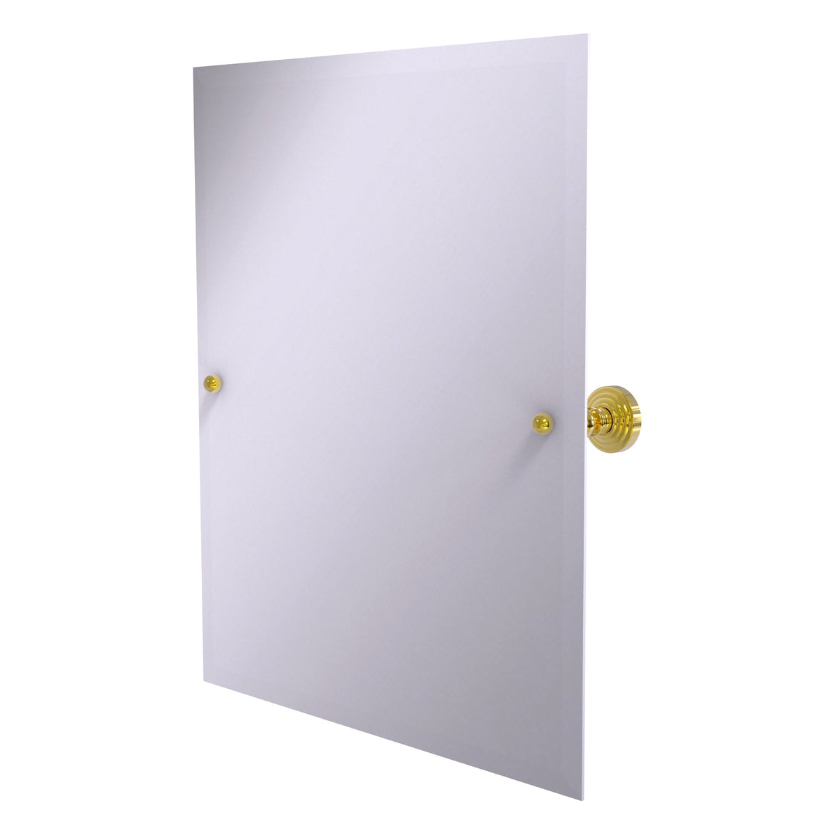 Allied Brass WP-92-PB Waverly Place Polished Brass Frameless Rectangular Tilt Wall Mirror