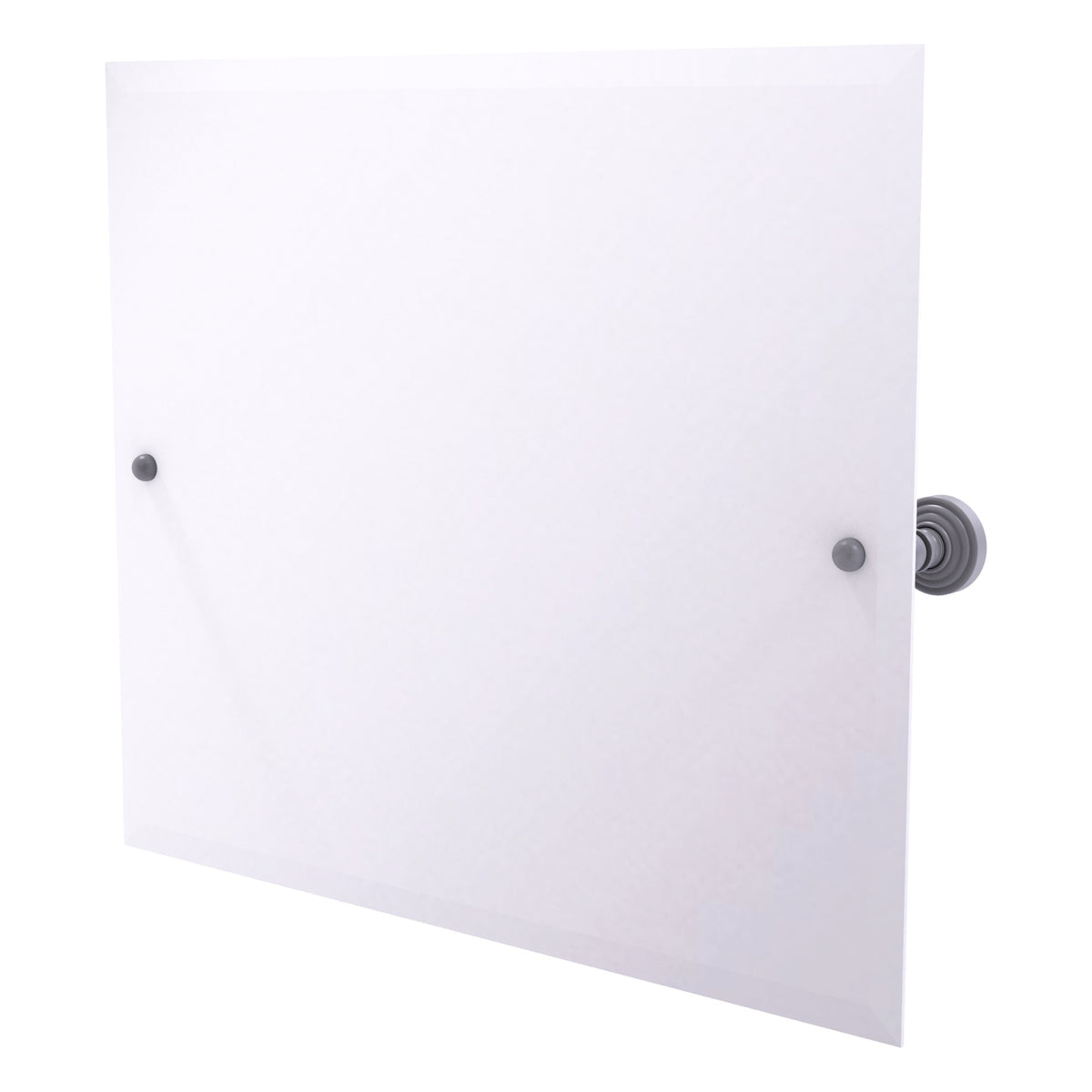 Allied Brass WP-93-GYM Waverly Place Matte Gray Frameless Landscape Rectangular Tilt Wall Mirror