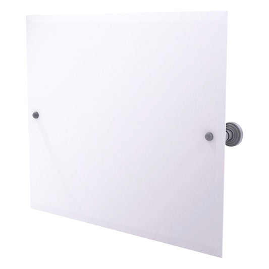 Allied Brass WP-93-GYM Waverly Place Matte Gray Frameless Landscape Rectangular Tilt Wall Mirror