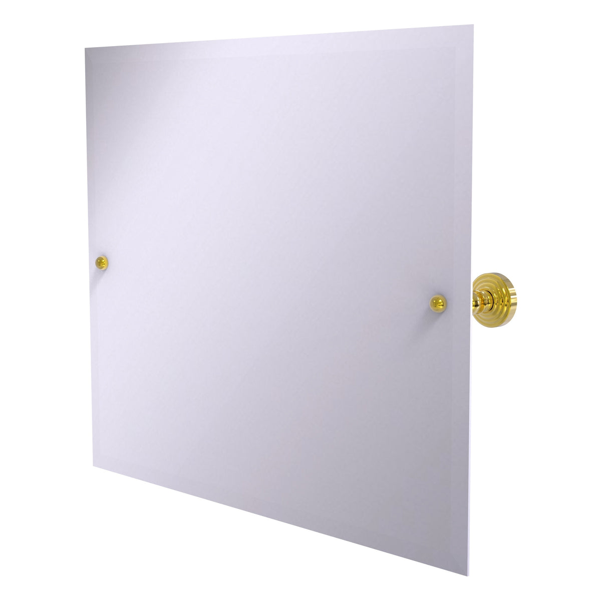 Allied Brass WP-93-PB Waverly Place Polished Brass Frameless Landscape Rectangular Tilt Wall Mirror