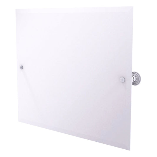 Allied Brass WP-93-WHM Waverly Place Matte White Frameless Landscape Rectangular Tilt Wall Mirror