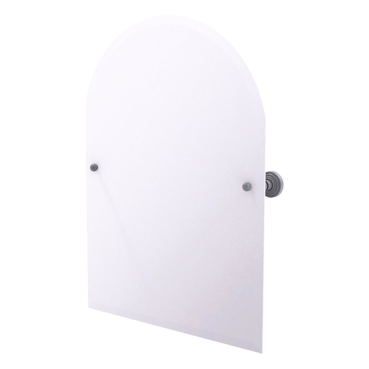 Allied Brass WP-94-GYM Waverly Place Matte Gray Frameless Arched Top Tilt Wall Mirror