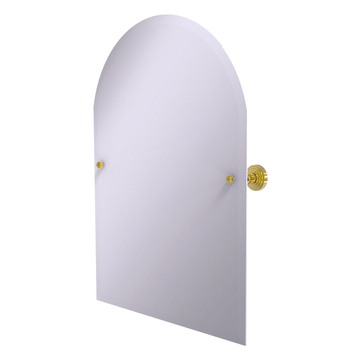 Allied Brass WP-94-PB Waverly Place Polished Brass Frameless Arched Top Tilt Wall Mirror