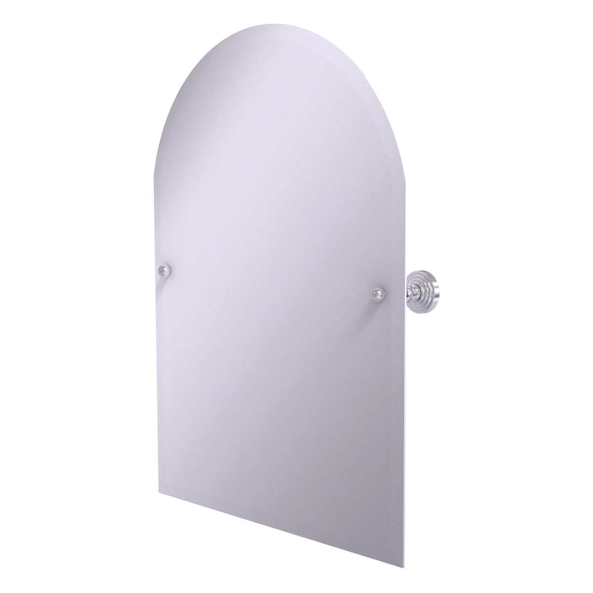 Allied Brass WP-94-SCH Waverly Place Satin Chrome Frameless Arched Top Tilt Wall Mirror
