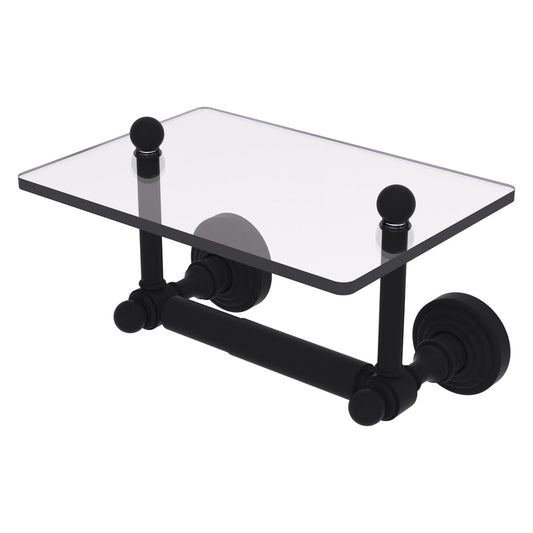Allied Brass WP-GLT-24-BKM Waverly Place 2-Post Matte Black Toilet Tissue Holder