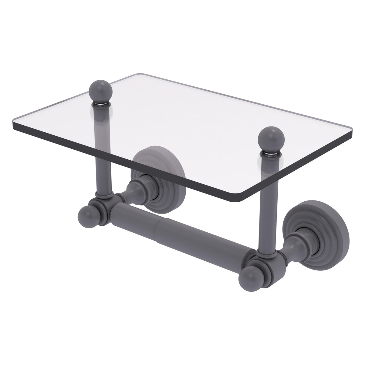 Allied Brass WP-GLT-24-GYM Waverly Place 2-Post Matte Gray Toilet Tissue Holder