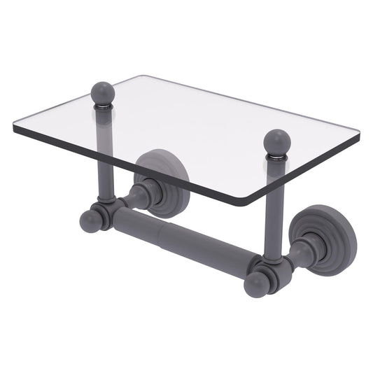 Allied Brass WP-GLT-24-GYM Waverly Place 2-Post Matte Gray Toilet Tissue Holder