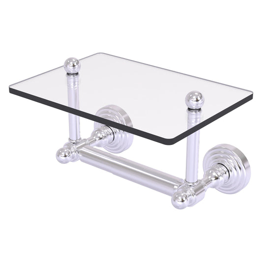 Allied Brass WP-GLT-24-SCH Waverly Place 2-Post Satin Chrome Toilet Tissue Holder