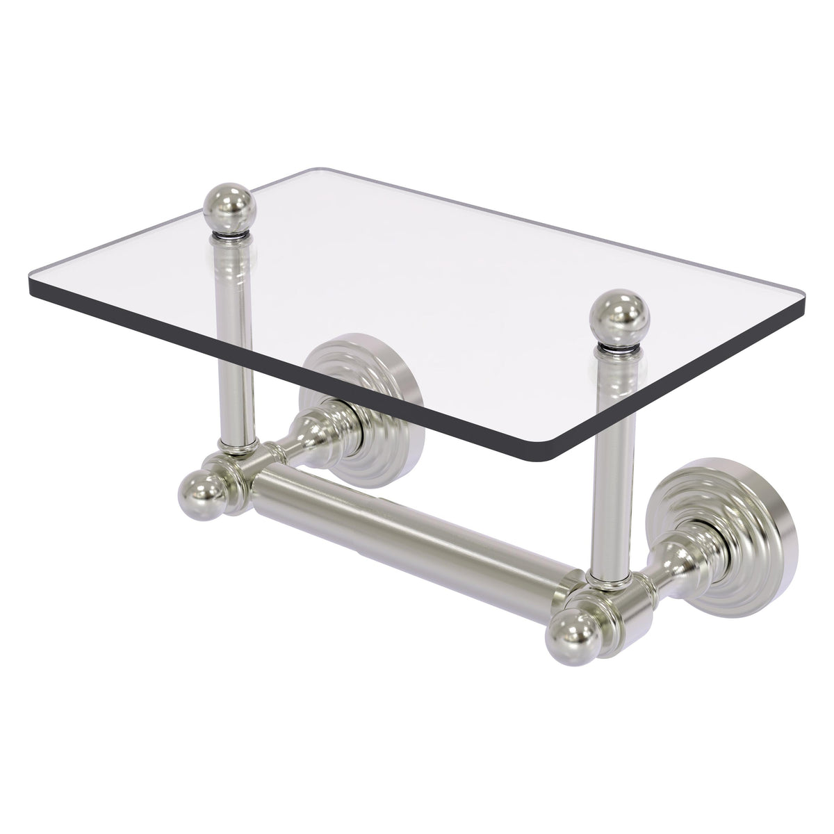 Allied Brass WP-GLT-24-SN Waverly Place 2-Post Satin Nickel Toilet Tissue Holder