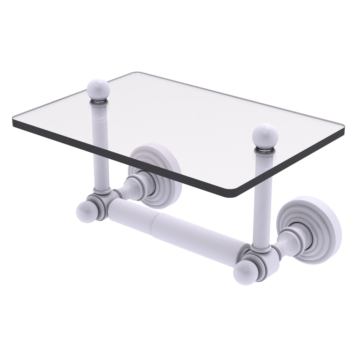 Allied Brass WP-GLT-24-WHM Waverly Place 2-Post Matte White Toilet Tissue Holder