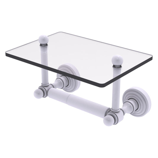 Allied Brass WP-GLT-24-WHM Waverly Place 2-Post Matte White Toilet Tissue Holder