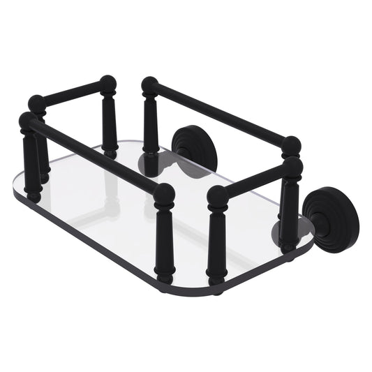 Allied Brass WP-GT-5-BKM Waverly Place Matte Black Wall-Mounted Glass Guest Towel Tray