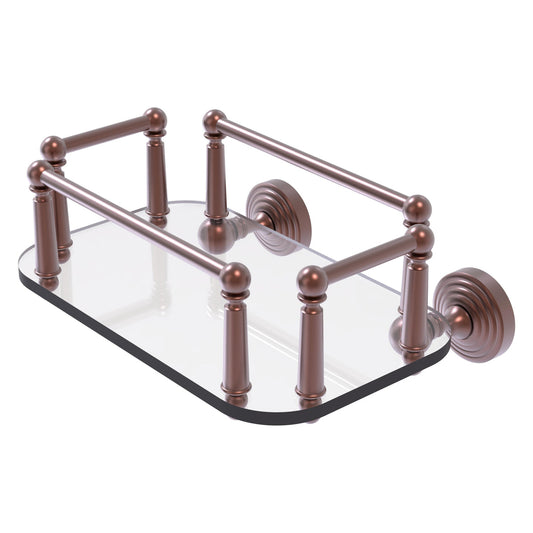 Allied Brass WP-GT-5-CA Waverly Place Antique Copper Wall-Mounted Glass Guest Towel Tray