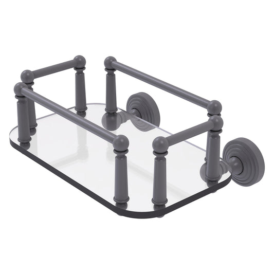 Allied Brass WP-GT-5-GYM Waverly Place Matte Gray Wall-Mounted Glass Guest Towel Tray