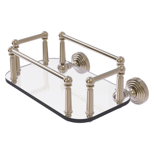 Allied Brass WP-GT-5-PEW Waverly Place Antique Pewter Wall-Mounted Glass Guest Towel Tray