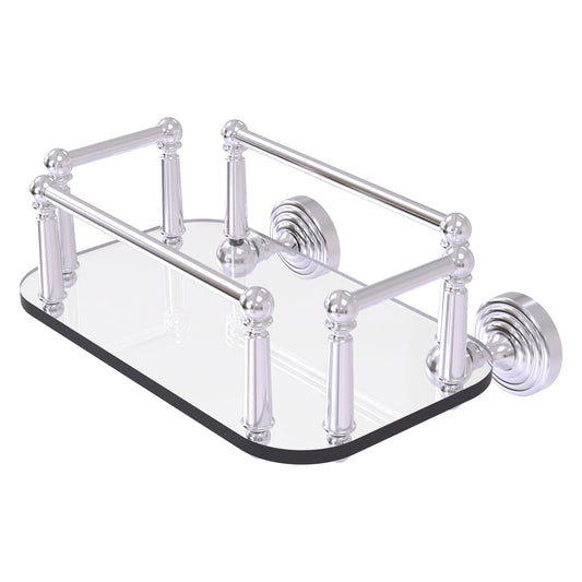 Allied Brass WP-GT-5-SCH Waverly Place Satin Chrome Wall-Mounted Glass Guest Towel Tray