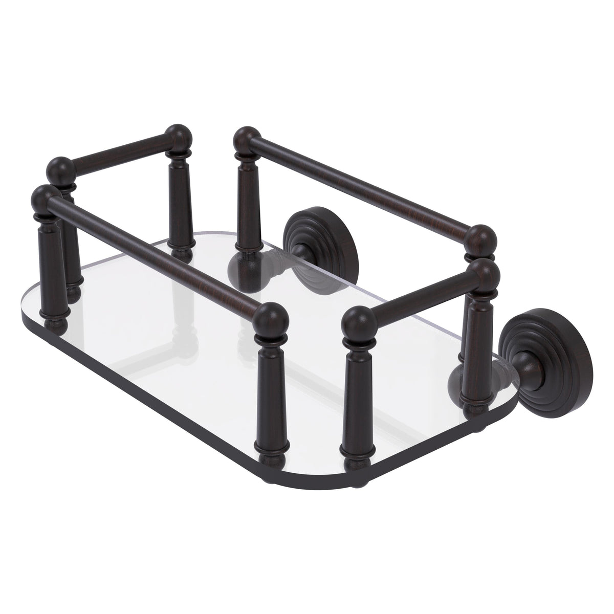 Allied Brass WP-GT-5-VB Waverly Place Venetian Bronze Wall-Mounted Glass Guest Towel Tray