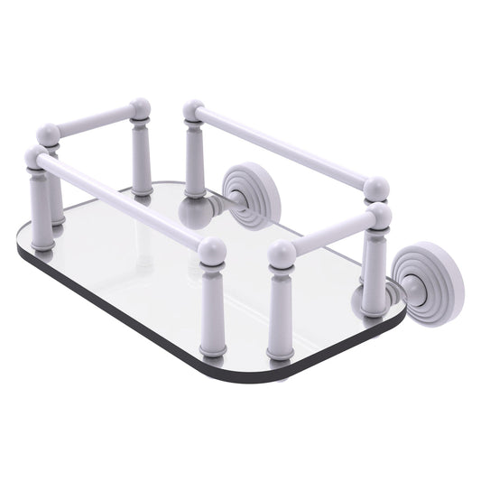 Allied Brass WP-GT-5-WHM Waverly Place Matte White Wall-Mounted Glass Guest Towel Tray