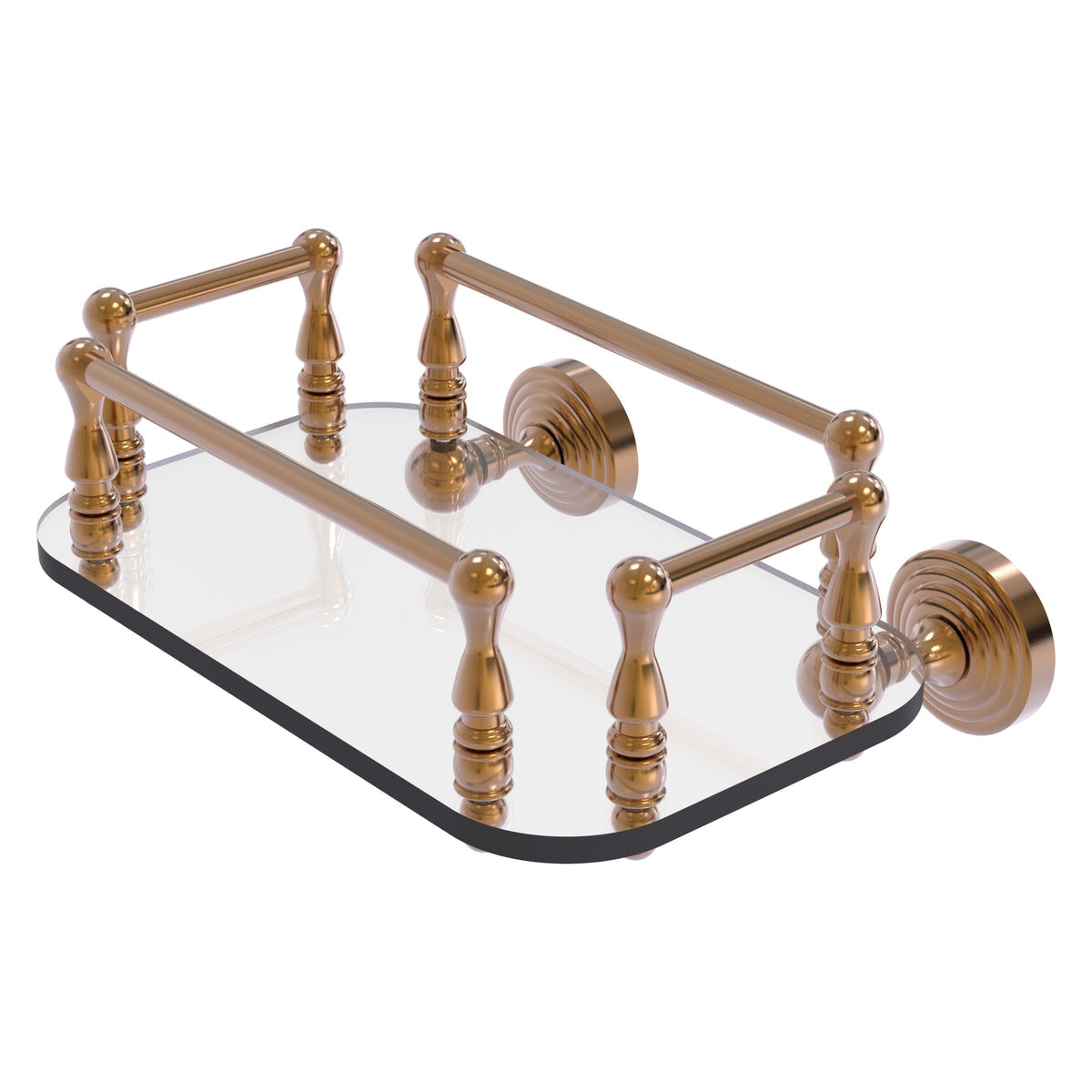 Allied Brass WP-GT-6-BBR Waverly Place Brushed Bronze Wall-Mounted Glass Guest Towel Tray