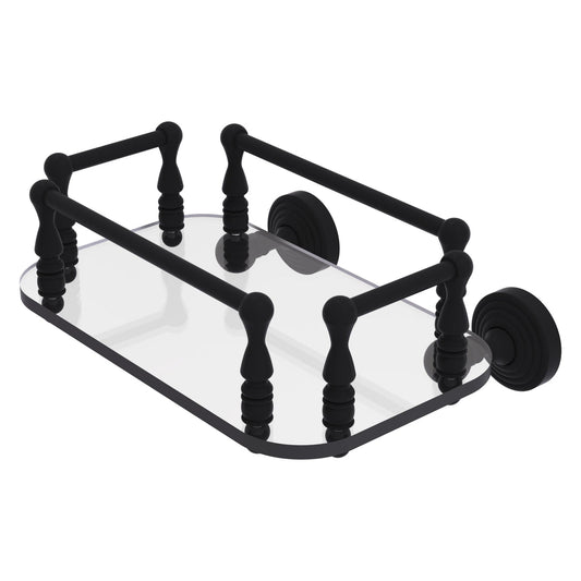 Allied Brass WP-GT-6-BKM Waverly Place Matte Black Wall-Mounted Glass Guest Towel Tray