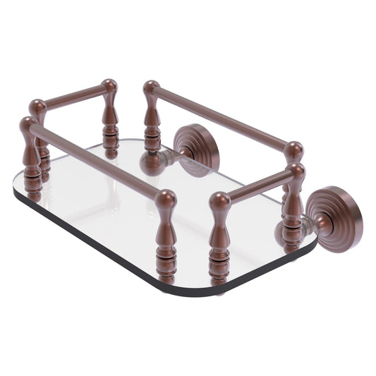 Allied Brass WP-GT-6-CA Waverly Place Antique Copper Wall-Mounted Glass Guest Towel Tray