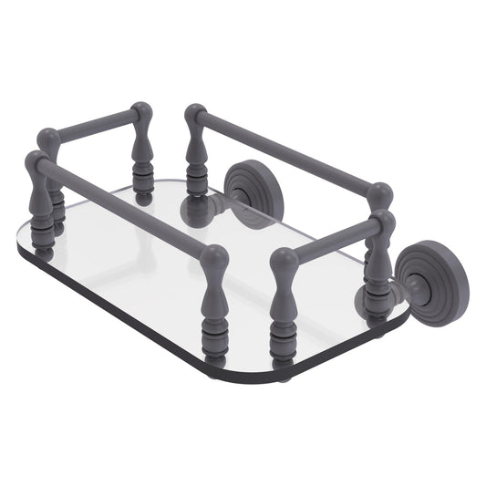 Allied Brass WP-GT-6-GYM Waverly Place Matte Gray Wall-Mounted Glass Guest Towel Tray
