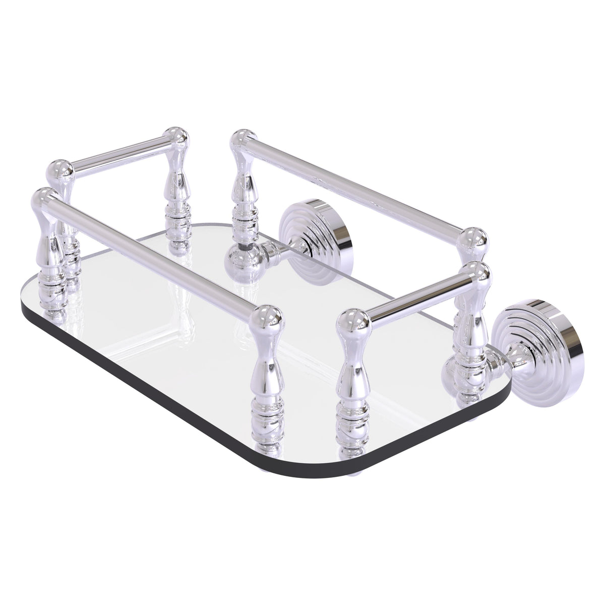 Allied Brass WP-GT-6-PC Waverly Place Polished Chrome Wall-Mounted Glass Guest Towel Tray