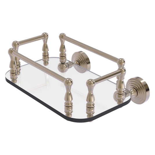 Allied Brass WP-GT-6-PEW Waverly Place Antique Pewter Wall-Mounted Glass Guest Towel Tray