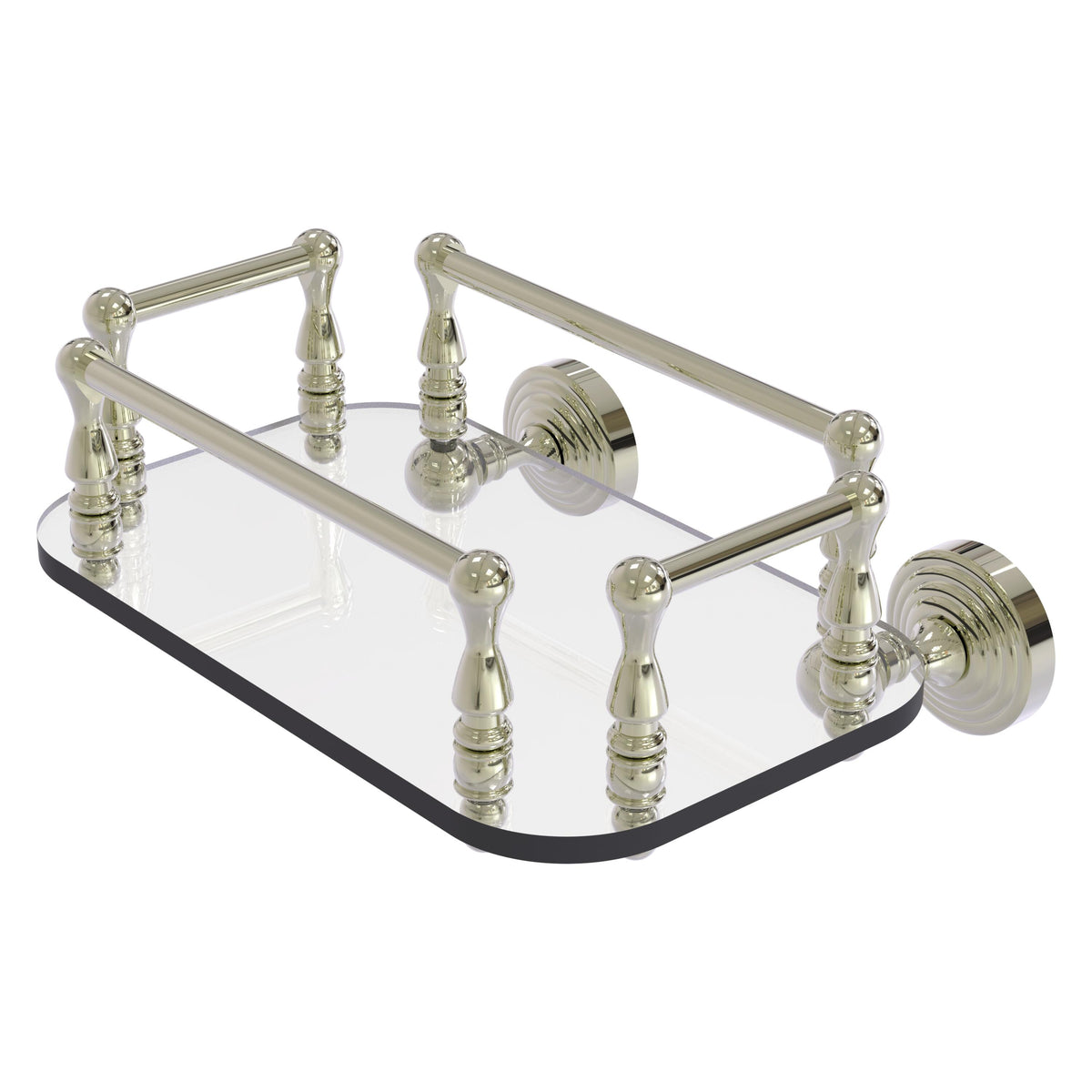 Allied Brass WP-GT-6-PNI Waverly Place Polished Nickel Wall-Mounted Glass Guest Towel Tray