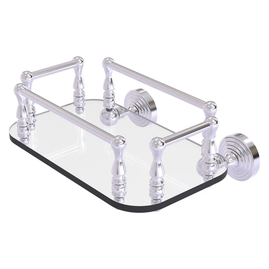 Allied Brass WP-GT-6-SCH Waverly Place Satin Chrome Wall-Mounted Glass Guest Towel Tray