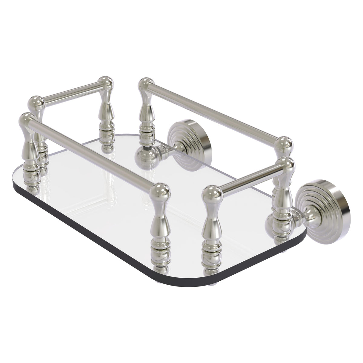 Allied Brass WP-GT-6-SN Waverly Place Satin Nickel Wall-Mounted Glass Guest Towel Tray