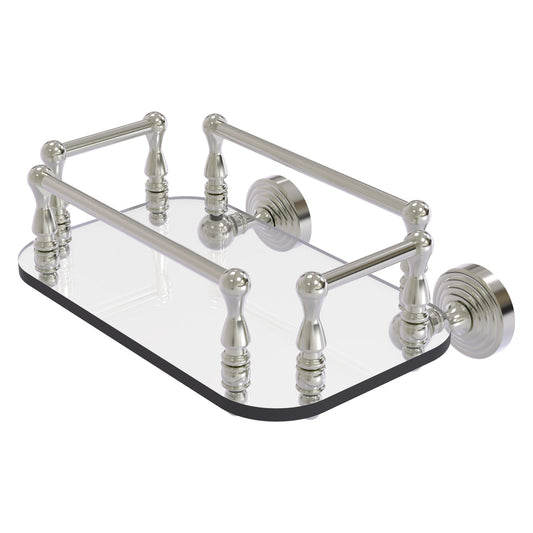 Allied Brass WP-GT-6-SN Waverly Place Satin Nickel Wall-Mounted Glass Guest Towel Tray