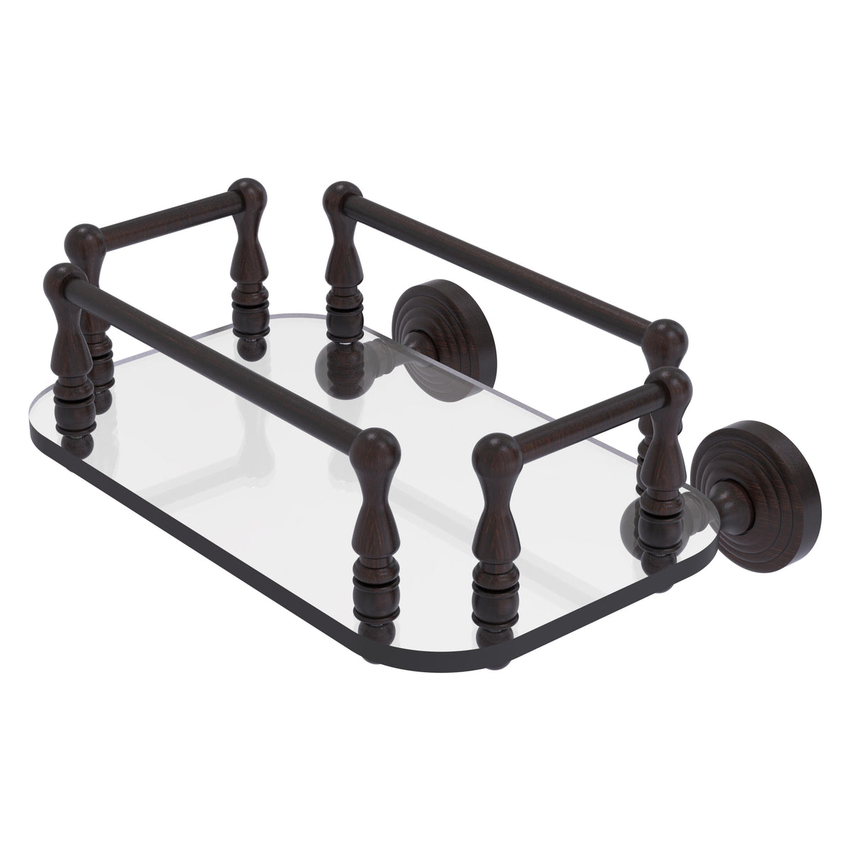 Allied Brass WP-GT-6-VB Waverly Place Venetian Bronze Wall-Mounted Glass Guest Towel Tray