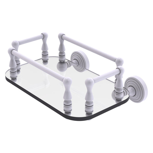Allied Brass WP-GT-6-WHM Waverly Place Matte White Wall-Mounted Glass Guest Towel Tray