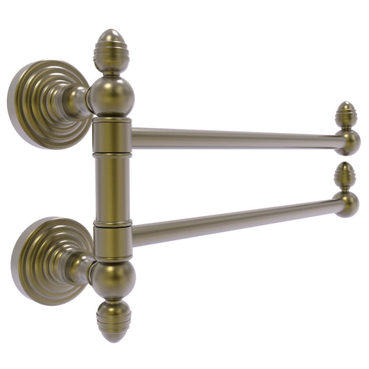 Allied Brass WP-GTB-2-ABR Waverly Place 2-Swing Arm Antique Brass Towel Rail