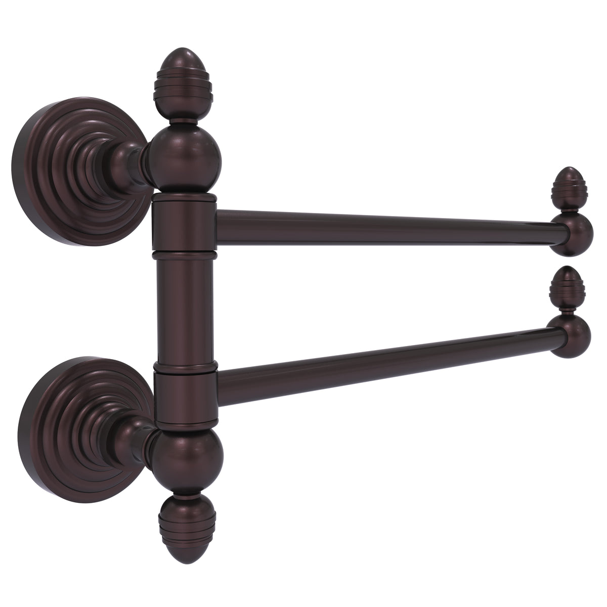 Allied Brass WP-GTB-2-ABZ Waverly Place 2-Swing Arm Antique Bronze Towel Rail
