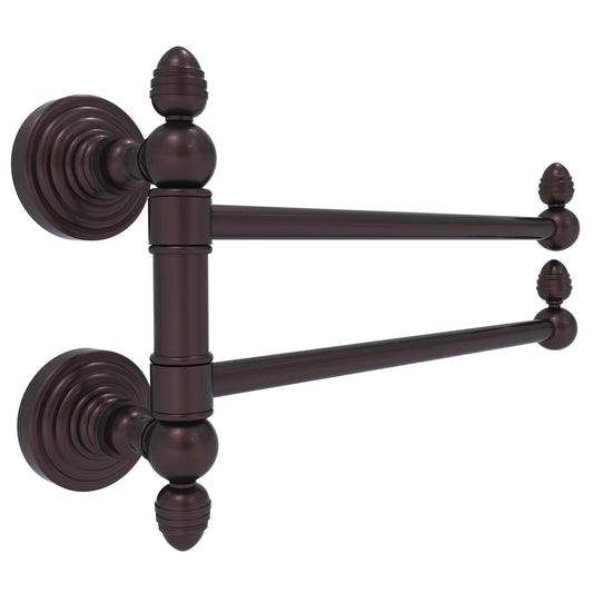 Allied Brass WP-GTB-2-ABZ Waverly Place 2-Swing Arm Antique Bronze Towel Rail