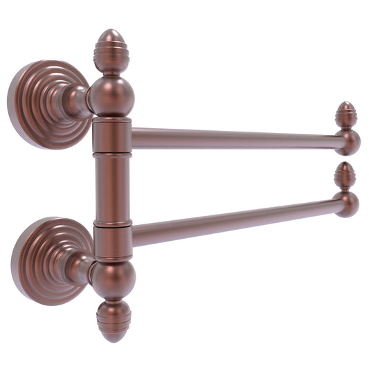 Allied Brass WP-GTB-2-CA Waverly Place 2-Swing Arm Antique Copper Towel Rail