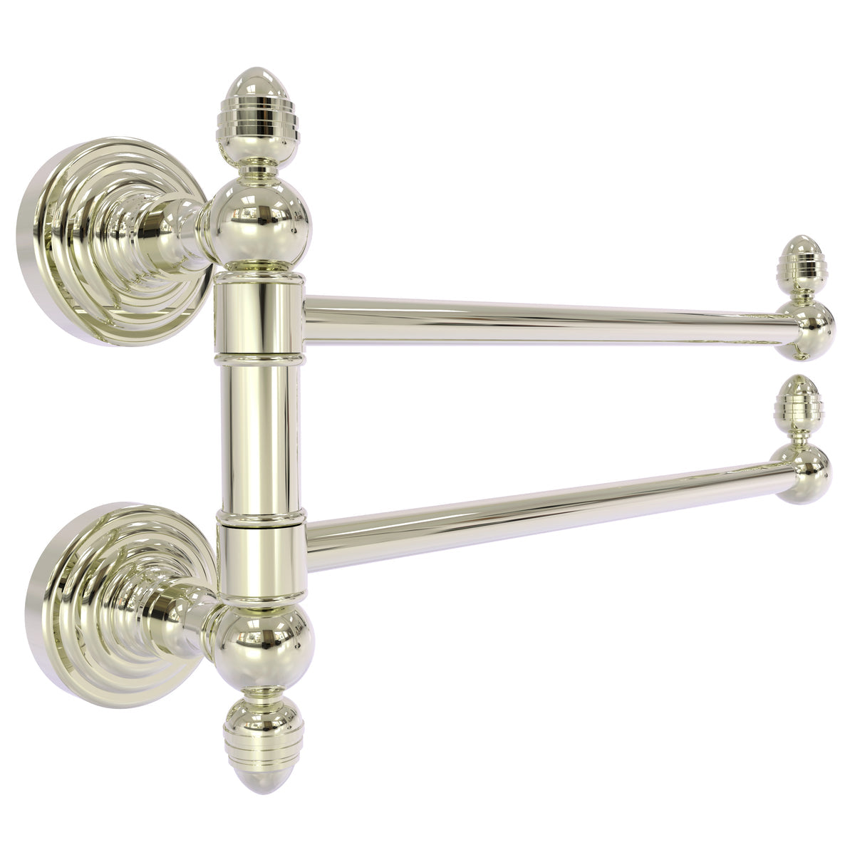 Allied Brass WP-GTB-2-PNI Waverly Place 2-Swing Arm Polished Nickel Towel Rail