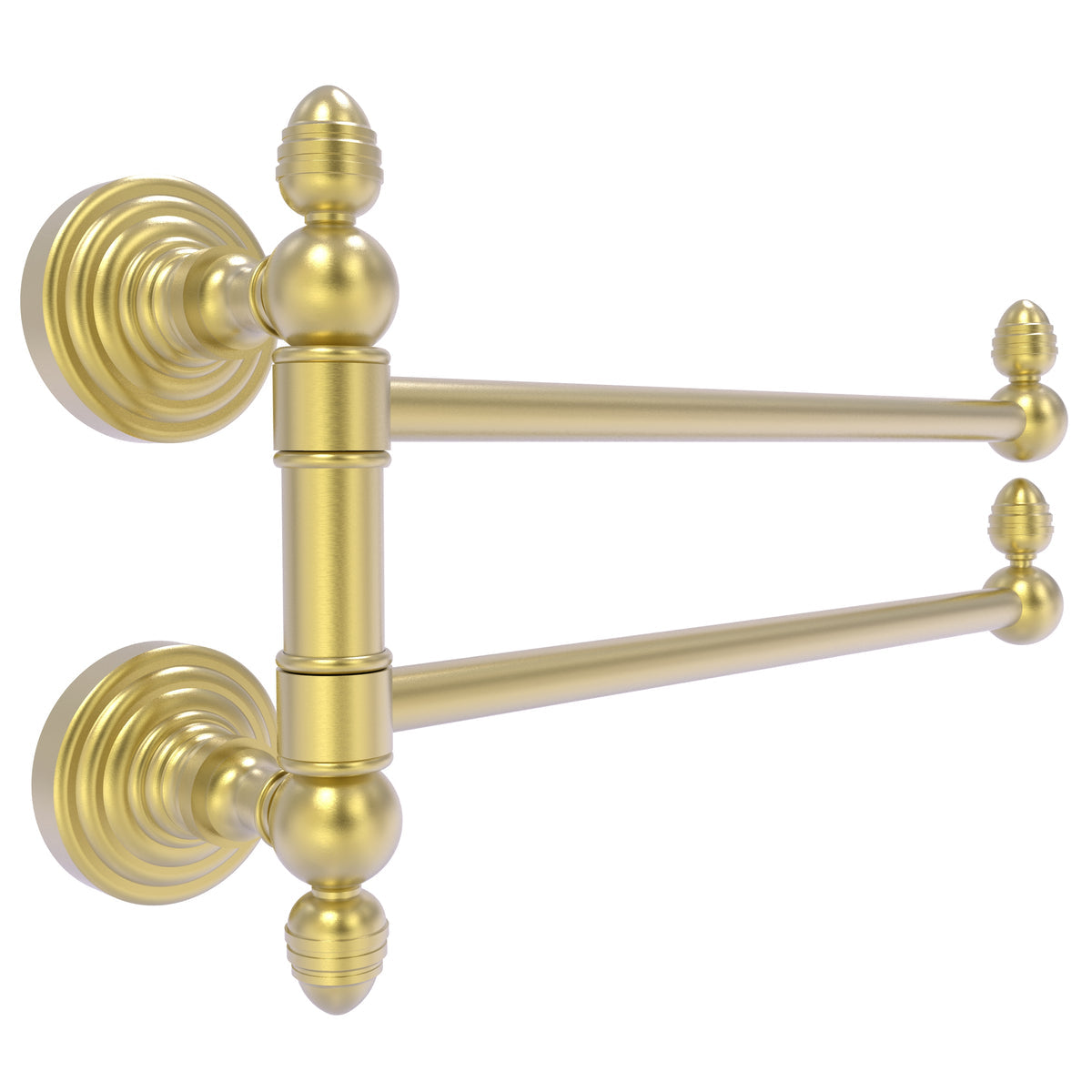 Allied Brass WP-GTB-2-SBR Waverly Place 2-Swing Arm Satin Brass Towel Rail