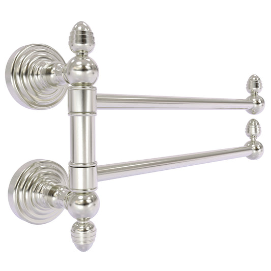 Allied Brass WP-GTB-2-SN Waverly Place 2-Swing Arm Satin Nickel Towel Rail