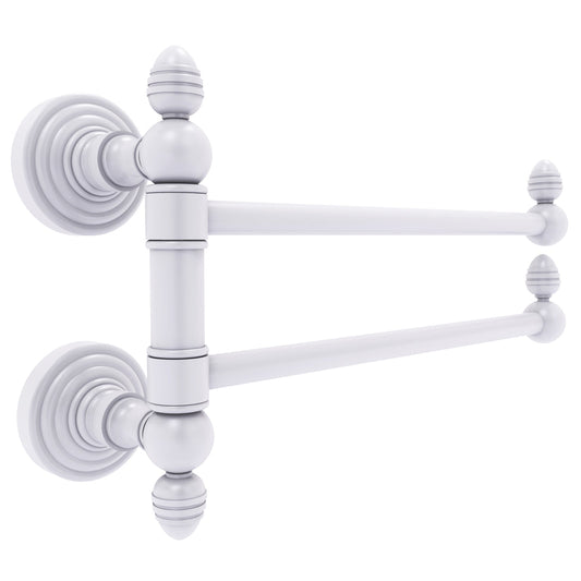 Allied Brass WP-GTB-2-WHM Waverly Place 2-Swing Arm Matte White Towel Rail
