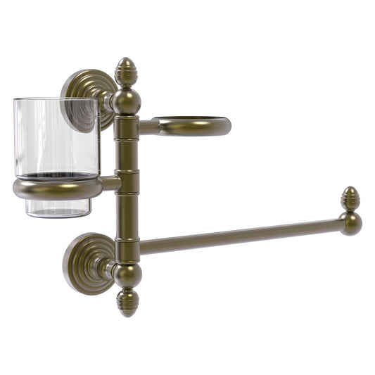 Allied Brass WP-GTBD-1-ABR Waverly Place Antique Brass Hair Dryer Holder and Organizer