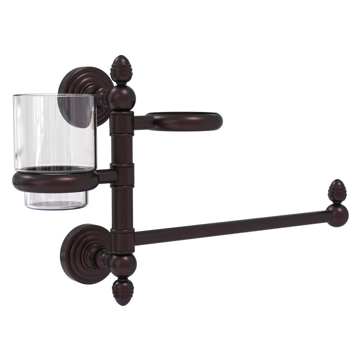 Allied Brass WP-GTBD-1-ABZ Waverly Place Antique Bronze Hair Dryer Holder and Organizer