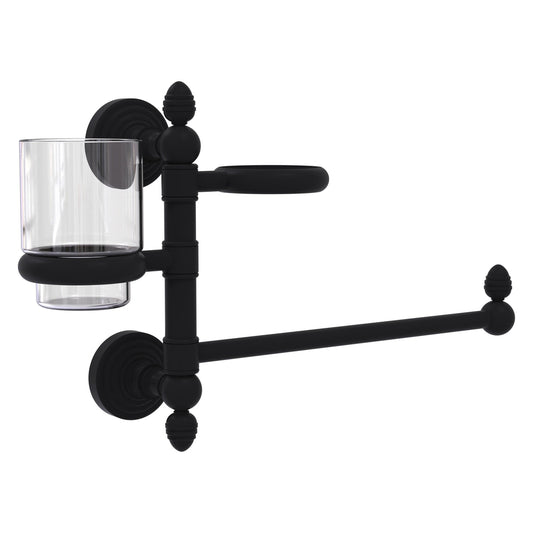 Allied Brass WP-GTBD-1-BKM Waverly Place Matte Black Hair Dryer Holder and Organizer