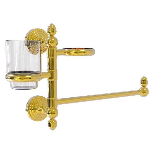 Allied Brass WP-GTBD-1-PB Waverly Place Polished Brass Hair Dryer Holder and Organizer