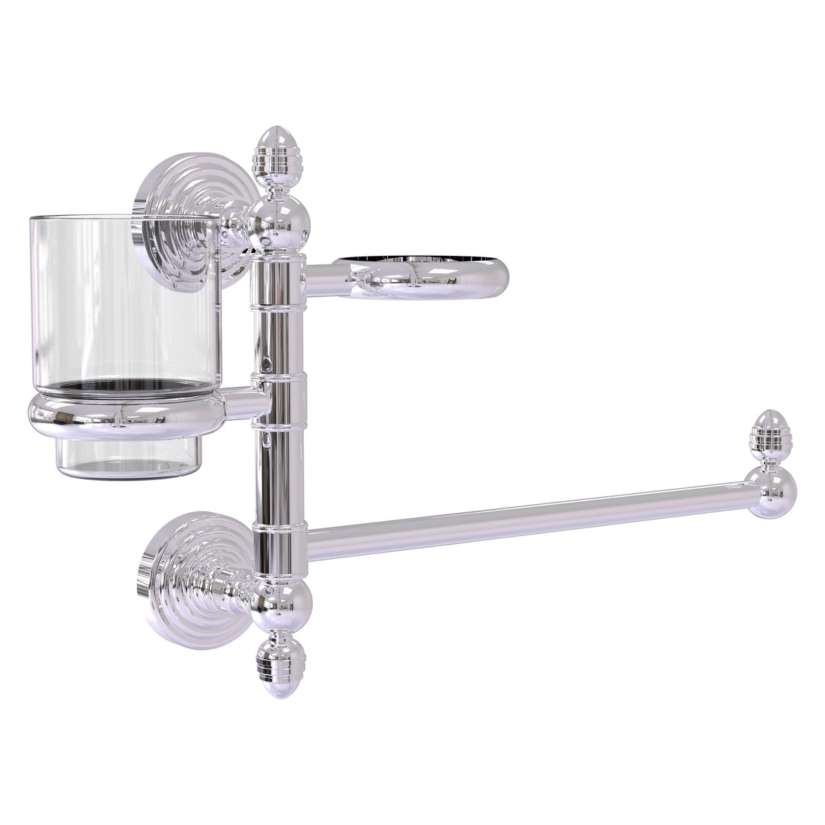 Allied Brass WP-GTBD-1-PC Waverly Place Polished Chrome Hair Dryer Holder and Organizer