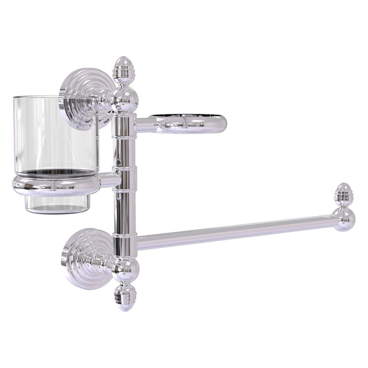Allied Brass WP-GTBD-1-PC Waverly Place Polished Chrome Hair Dryer Holder and Organizer